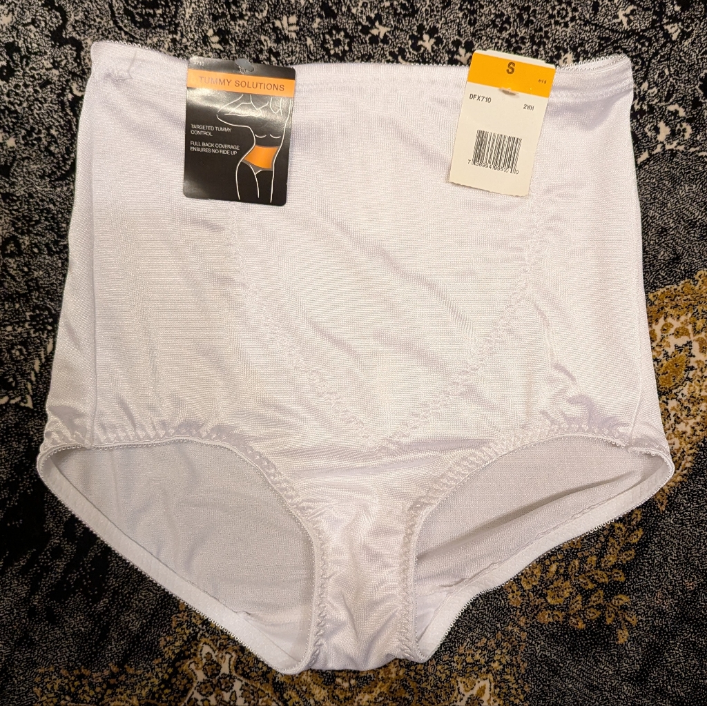 Brand New White HighWaisted Tummy Solutions Shapewear Size Small Back Coverage